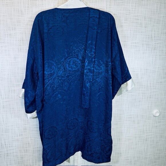 Sedu Robe w/Belt OSFM, Short Navy/White Polyester Vintage - Picture 6 of 14